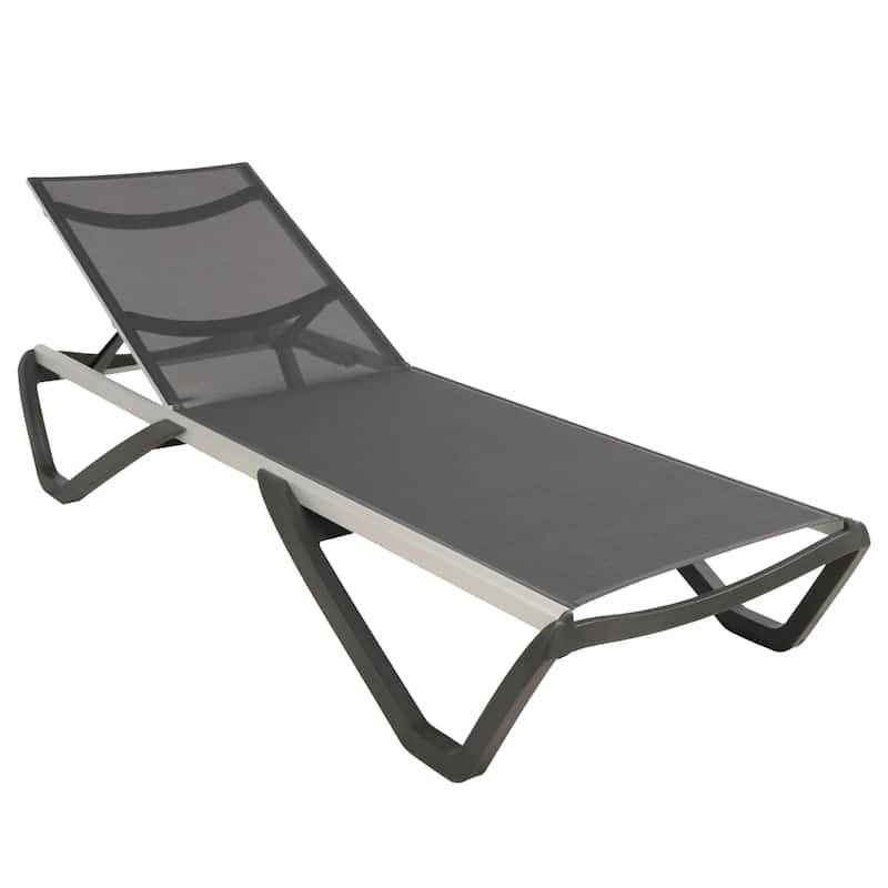 Furnish Theory Seabreeze Deck Patio Sunlounger Sun Lounger Lounge Chair Sling Chaise Lounger (Various Frame & Mesh Colors)