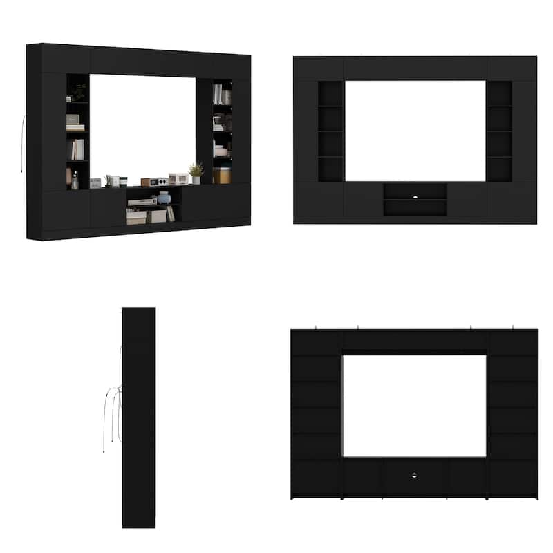 114.2"W Large Modern TV Console Table Media Entertainment Center