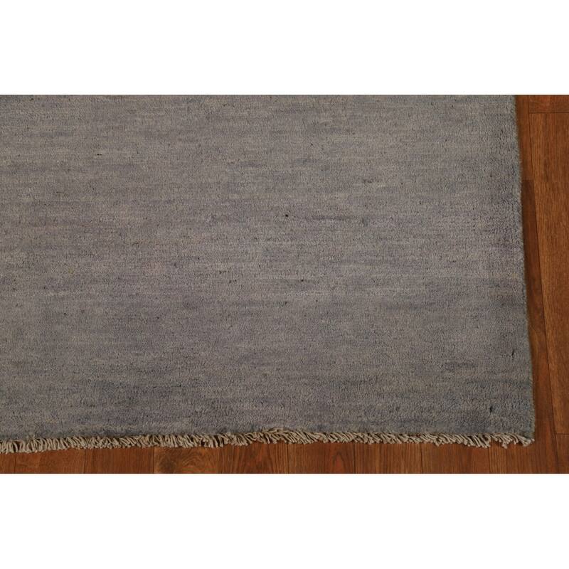 Gray Gabbeh Modern Runner Rug Handmade Wool Carpet - 3'0"x 9'10"