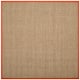 SAFAVIEH Natural Fiber Marina Basketweave Seagrass Rug - 6' x 6' Square - Natural/Rust