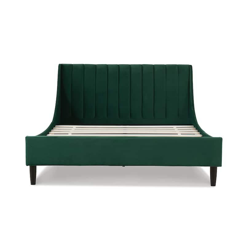 Willow Velvet Upholstered Channel Tufted Platform Bed