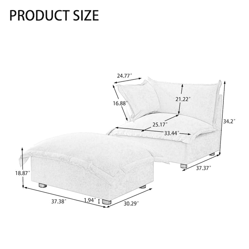 Double Layer Cushion Comfy Cloud Modular Sectional Sofa Set