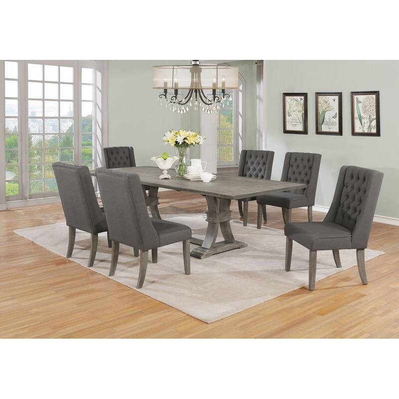 Best Quality Furniture Linen Dining Side Chair (Set of 2)