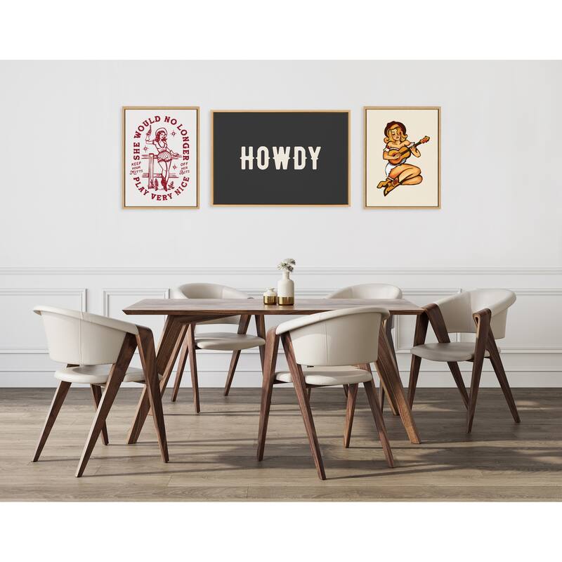 Kate and Laurel Sylvie Mitts Off Framed Canvas by The Whiskey Ginger