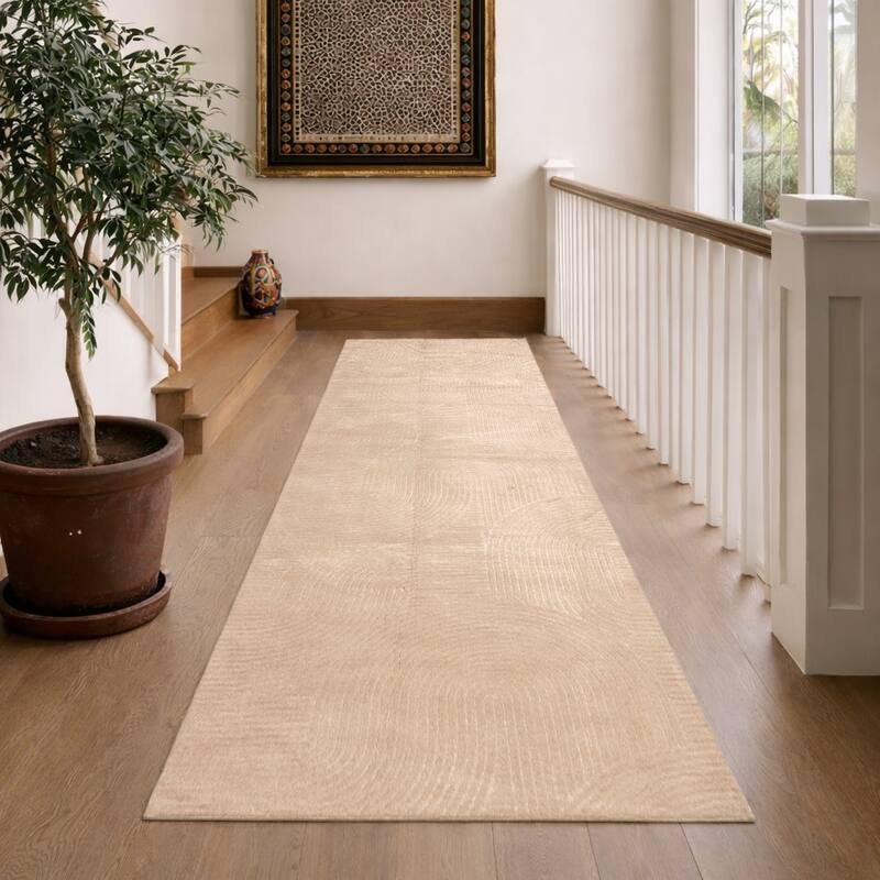 ECARPETGALLERY Elion Modern Machine Washable Area Rug - Beige - 1'10 x 6'0