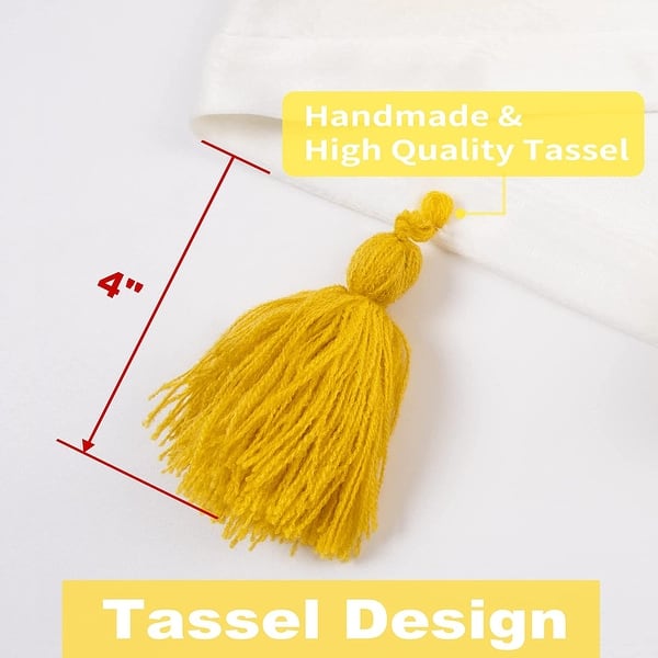 DriftAway Boho Velvet Handmade Tassel Curtain Room Darkening Thermal