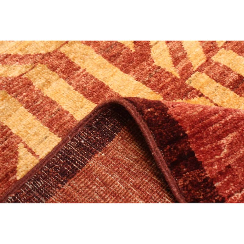 ECARPETGALLERY Hand-knotted Peshawar Ziegler Beige, Dark Copper Wool Rug - 5'10 x 8'4