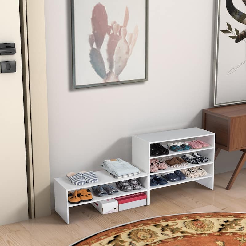 Costway 3 PCS Stackable Shoe Rack 31-Inch Horizontal Organizer 2-tier - See Details