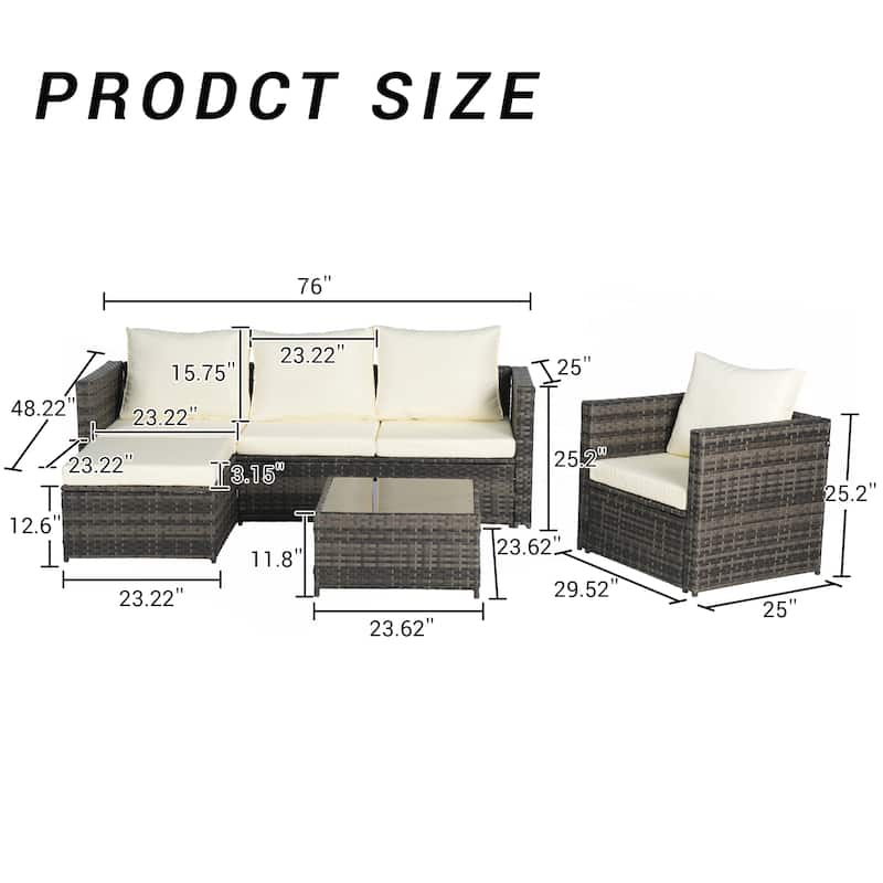 3 Pieces Patio Furniture Set