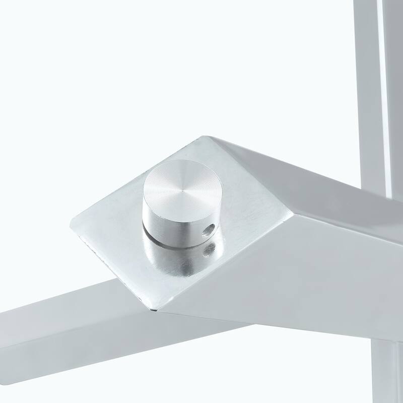 Round glass dining table suitable for 2-4 people diameter 39 inches, height 30 inches, X-shaped silver metal frame