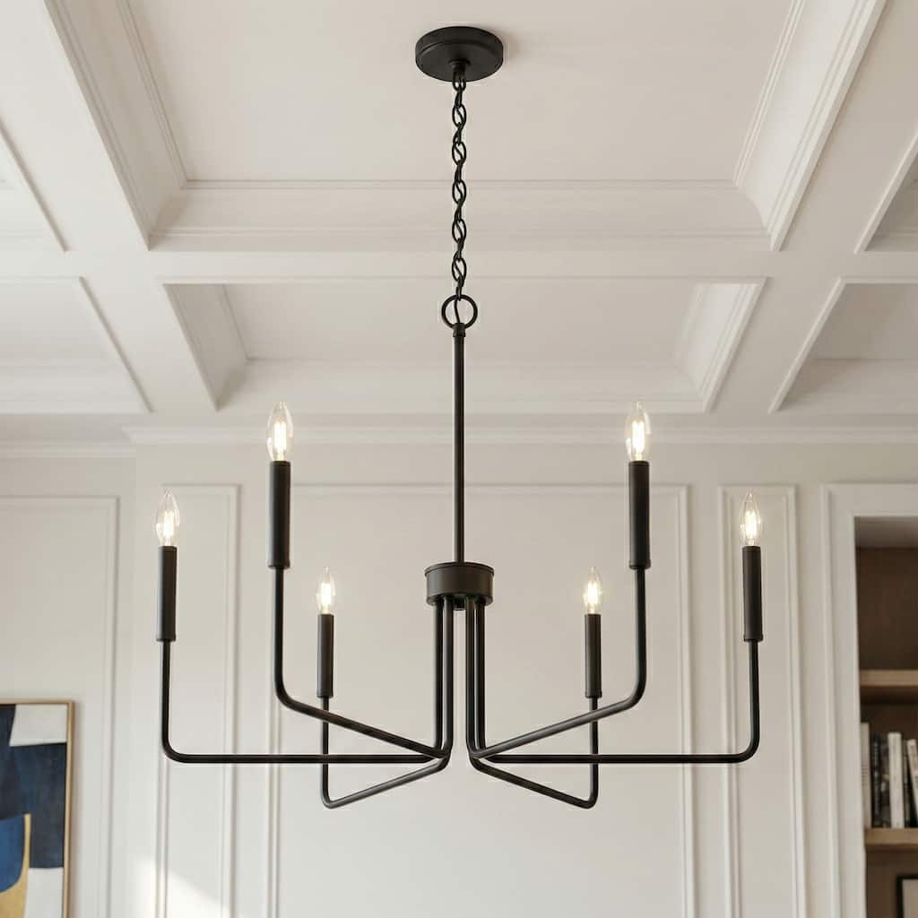 Acroma Modern Transitional 6-Light Candle Chandelier Linear Kitchen lsland