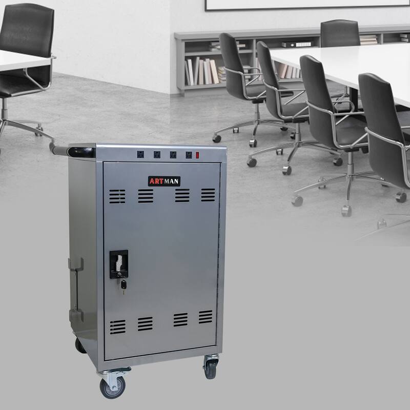 Mobile Charging Cart and Cabinet for Tablets Laptops 35-Device