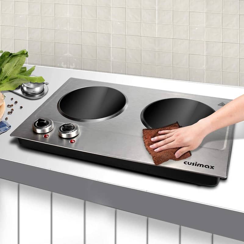 1800W Ceramic Electric Hot Plate for Cooking, Dual Control Infrared
