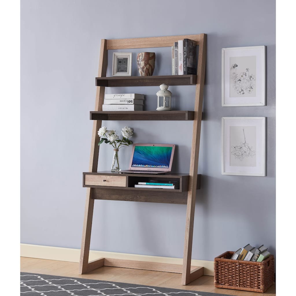 DH BASIC Space Saving 70" Tall Angled Ladder Desk by Denhour