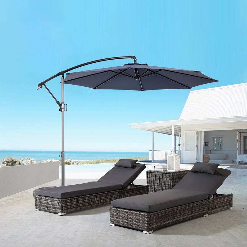 Topcraft 10ft Offset Hanging Market Patio Umbrella