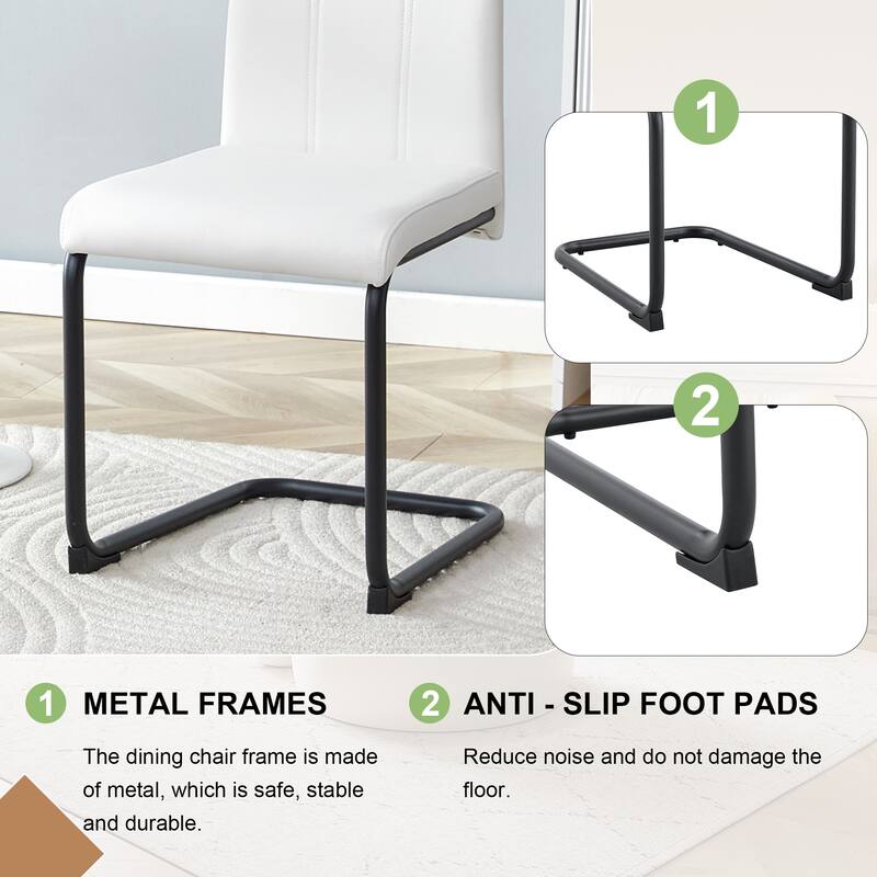 2-Pack PU Upholstered Dining Chairs - Modern Kitchen Side Chairs, Comfortable High-Back Seating for Dining Room