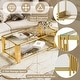 preview thumbnail 6 of 13, Rectangular Gold & Glass Coffee Table with 2-Tier Shelf by Harper&Bright Designs