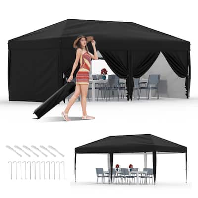 10'x20' Instant Pop-Up Canopy Tent, 6 Removable Sidewalls - 10*20Ft