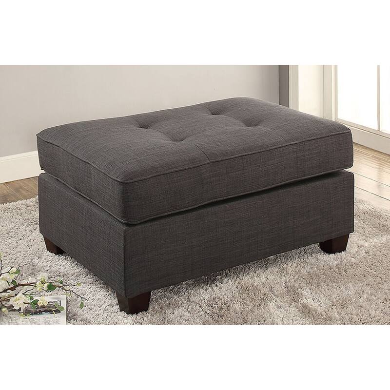 Cocktail Ottoman Dorris Fabric Ash Tufted Seats Ottomans 1pc Cocktail Ottoman Only