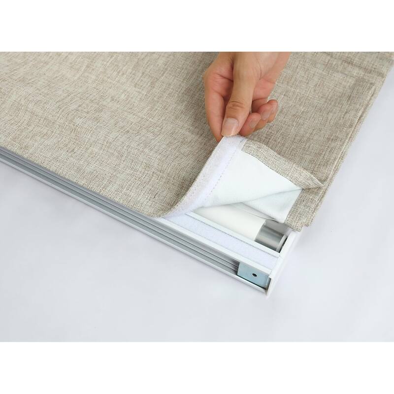 100% Blackout Roman Shade Belgian Linen Look Polyester Fabric