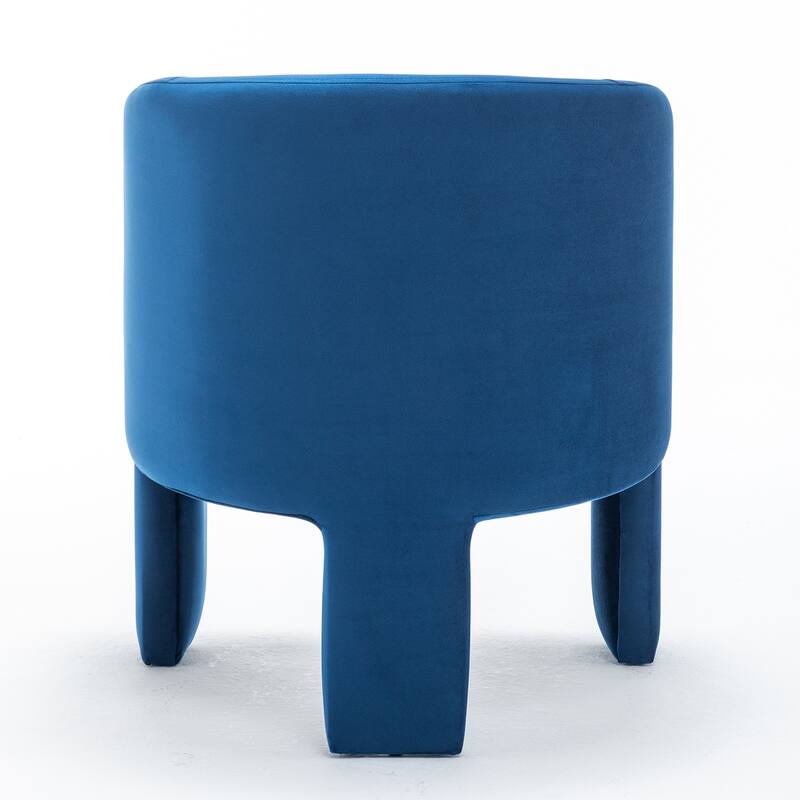 SEYNAR Modern Velvet Accent Chair, Upholstered Barrel Chair with Unique Solid Base for Living Room Soft Club Chair
