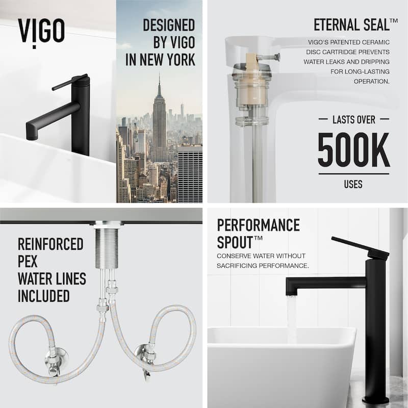 VIGO Sterling 11" H Single Handle Single Hole Bathroom Vessel Faucet