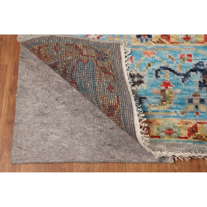 Hand Knotted Oriental 100% Wool Carpet Transitional All-Over Greys & Charcoal Oushak Area Rug - 12' 0'' X 9' 2''