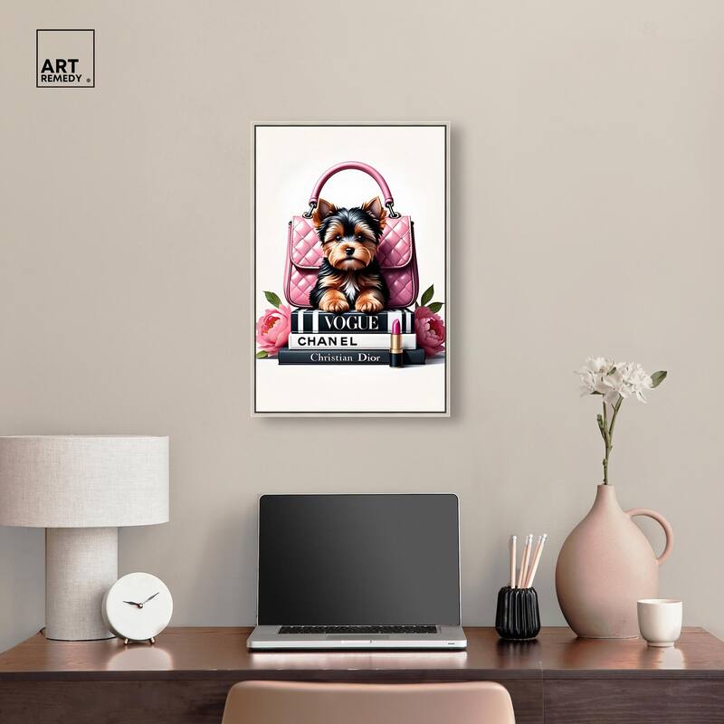 Fashionable Yorkie Canvas by Art Remedy