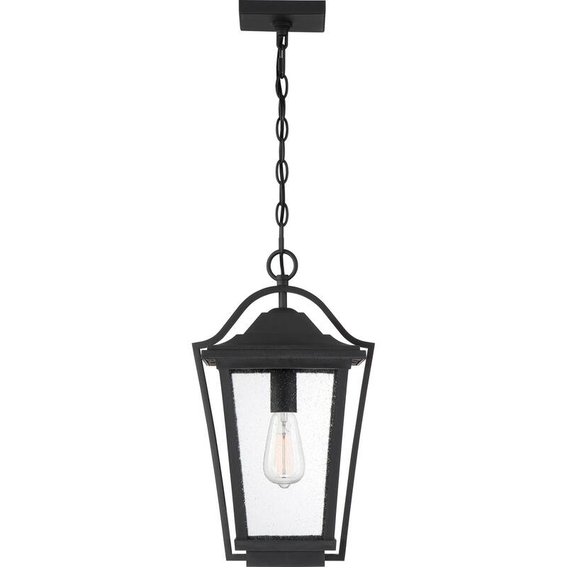 Darius 1-Light Outdoor Hanging Lantern in Earth Black