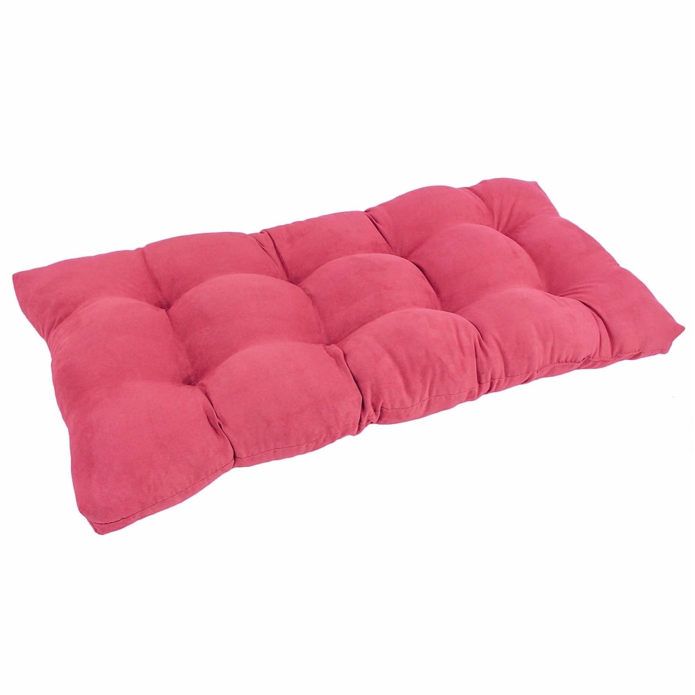 Solid Microsuede Tufted Indoor Bench Cushion (Multiple widths from 42 to 60 inch)