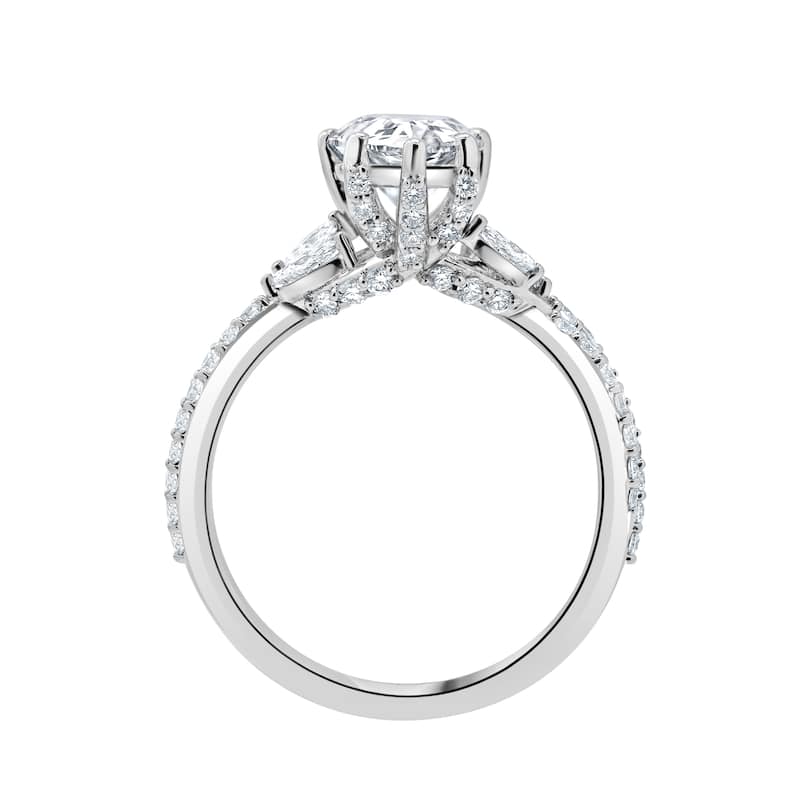 Auriya 14k Gold 5 3/4ctw Pear-Shaped Lab grown Twisted-Vine Diamond Engagement Ring (E-F VS)