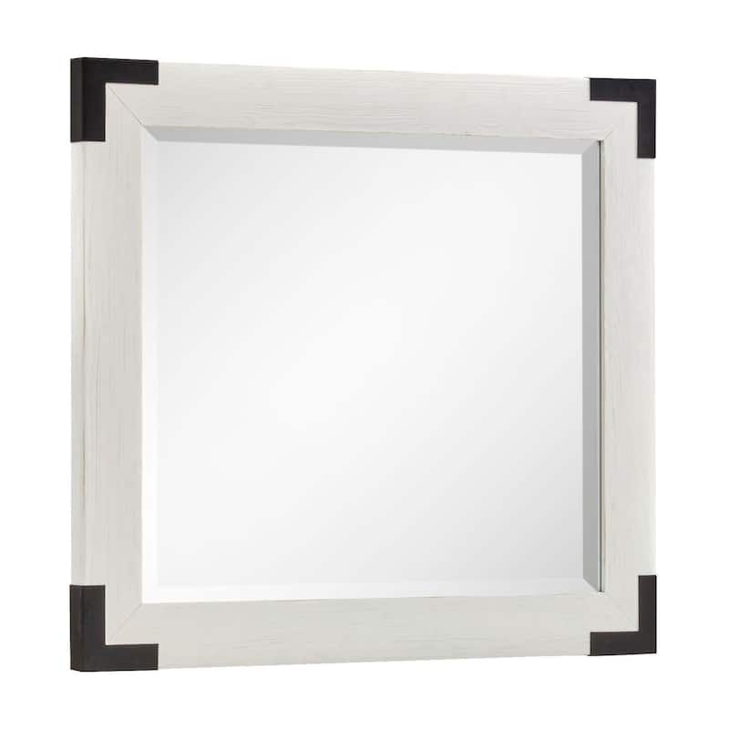 Magnussen Home Harper Springs Silo White Drawer Dresser with Landscape Mirror