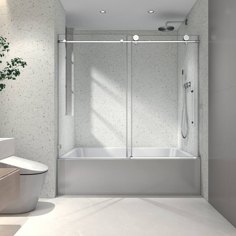 Frameless one fixed and one shifted Shower Door