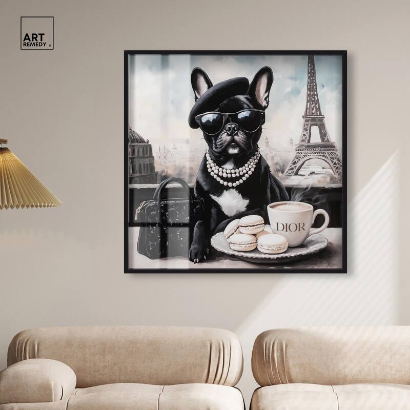 Frenchie in Paris Treats Shadowbox by Art Remedy