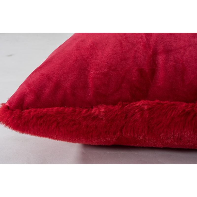 Faux Rabbit Collection Solid Square Pillow - (20" x 20")