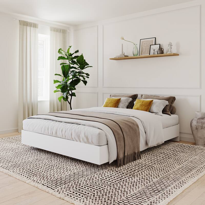Nexera Platform Bed Frame , White
