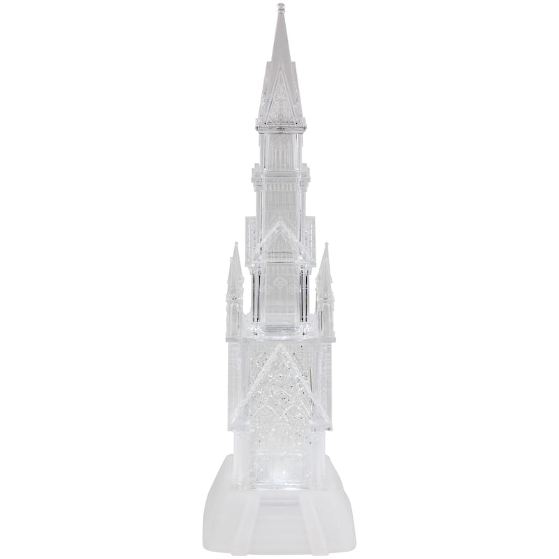 LED Lighted Castle Acrylic Christmas Decoration - 17.5"