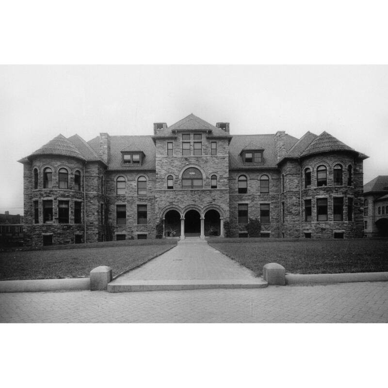 Goucher Hall Black and White Gallery Wrapped Canvas