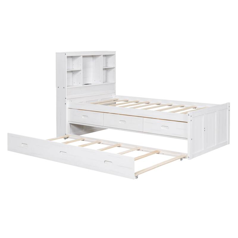 platform bed with Storage Headboard