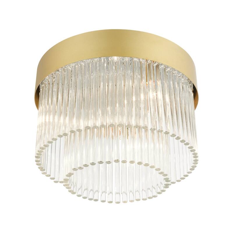 Livex Lighting 4 Light Soft Gold Flush Mount, 49827-33 - 13.25" DIA X 10" H