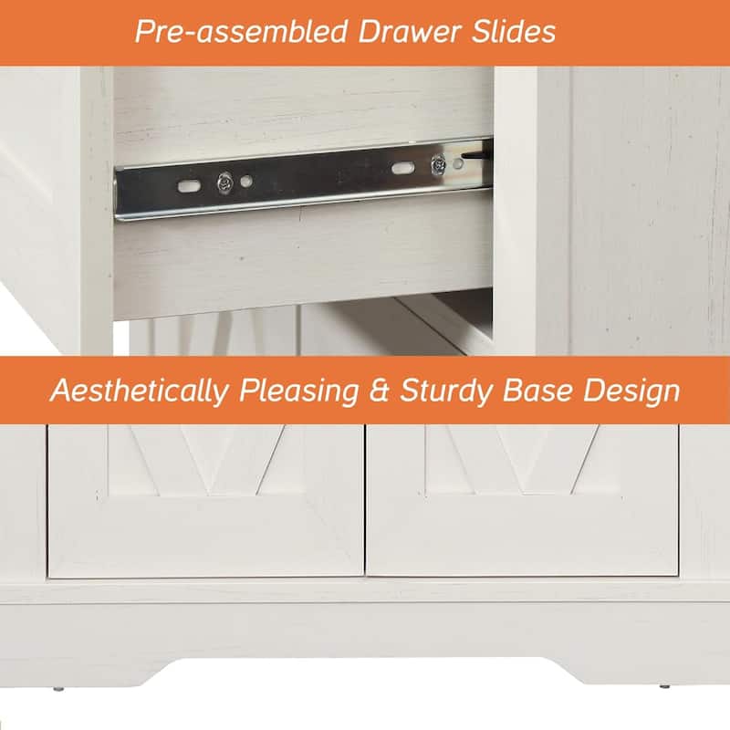 Farmhouse Entertainment Center with Storage Barn Door Cabinet for 50"-130" TVs