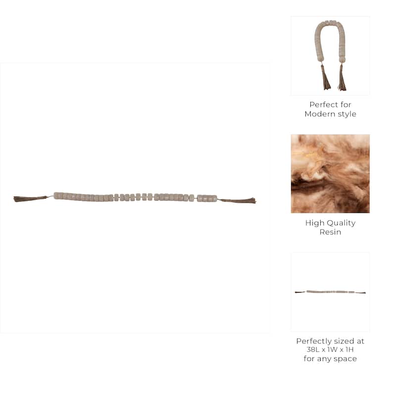 Resin Jute Decorative Beads Tassel Accents Featuring Woven Detailing