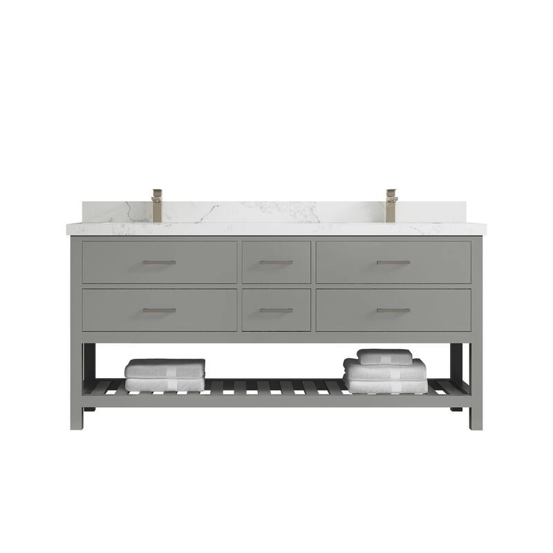 Willow Collections 72 in. W x 22 in. D Parker Double Sink Bathroom Vanity with Countertop