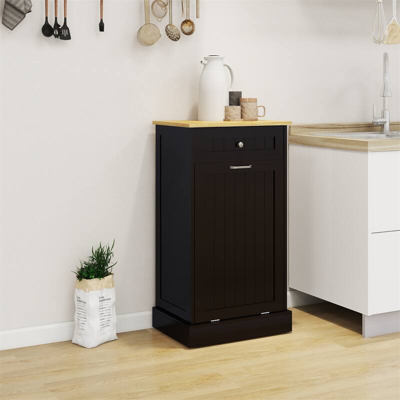 One Drawers and One-Compartment Tilt-Out Kitchen Trash Cabinet