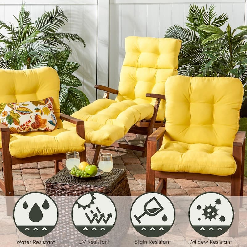 Sunbeam Yellow 72-inch Outdoor Chaise Lounger Cushion