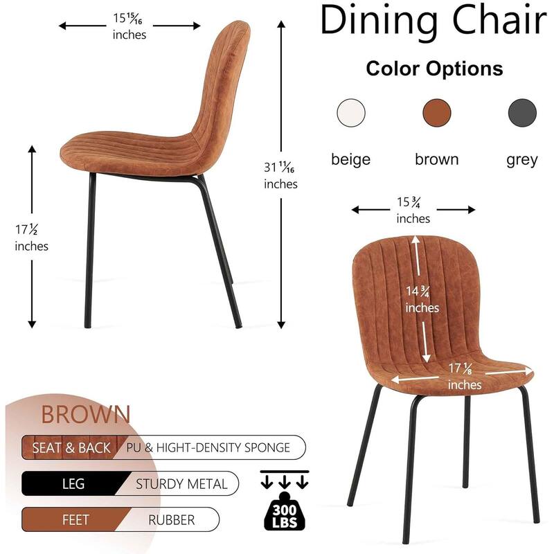 Howtai Upholstered Dining Chairs,Vintage PU Leather Accent Side Chairs