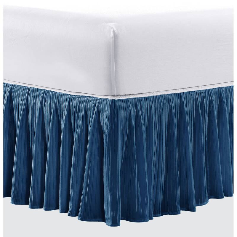 Serenta 18 Inch Drop Diamond Square Matching Bed Skirt - King - Blue