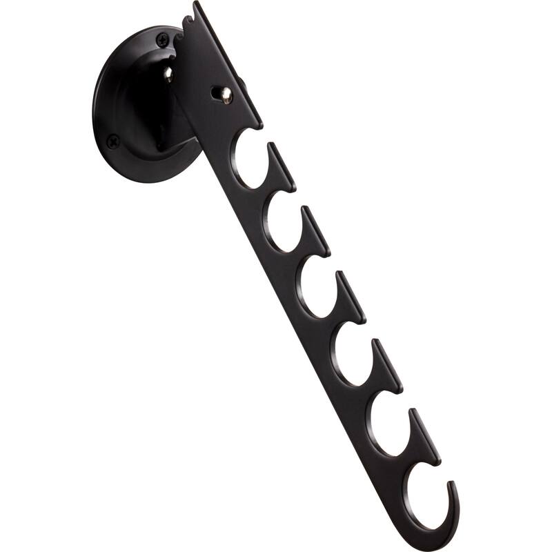 Hardware Resources Six Slotted Hole Laundry Valet - Matte Black