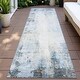 preview thumbnail 60 of 84, Machine Washable Indoor/Outdoor Abstract Solid Chantille Rug Blue - 2'3" x 7'6"