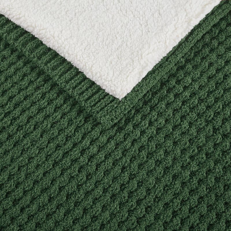Madison Park Eden Waffle Knit Chenille Throw 50x60"